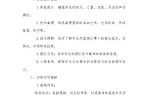青少年篮球比赛训练计划